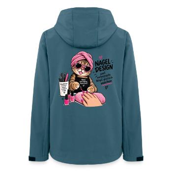 Nagel Design Katze Pink Glam - Frauen Recycelte Softshelljacke von Stanley/Stella - Dunkles Petrol - Hinten - AI Model Female 172 light (172cm)