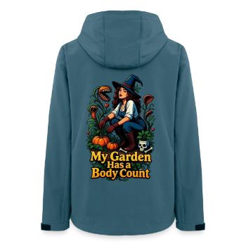 Hexengarten Body Count - Frauen Recycelte Softshelljacke von Stanley/Stella - Dunkles Petrol - Hinten - AI Model Female 172 light (172cm)