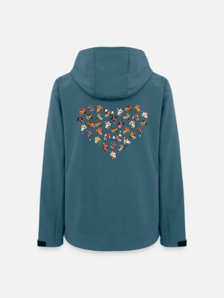 Pony Weihnachts-Herz - Frauen Recycelte Softshelljacke von Stanley/Stella - Dunkles Petrol