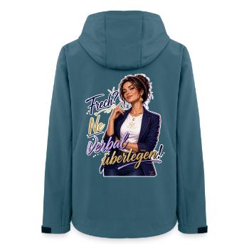 Frech? Ne Verbal Überlegen - Frauen Recycelte Softshelljacke von Stanley/Stella - Dunkles Petrol - Hinten - AI Model Female 172 light (172cm)
