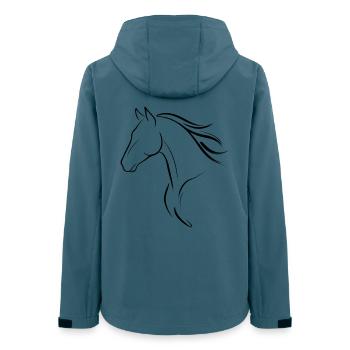 Fließende Mähne – Minimalistische Pferdelinienkunst - Frauen Recycelte Softshelljacke von Stanley/Stella - Dunkles Petrol - Hinten - AI Model Female 172 light (172cm)