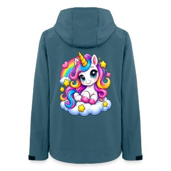 Regenbogen Unicorn auf Wolke - Frauen Recycelte Softshelljacke von Stanley/Stella - Dunkles Petrol - Hinten - AI Model Female 172 light (172cm)