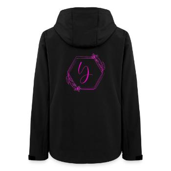 Y Kalligraphie im Blütenrahmen - Frauen Recycelte Softshelljacke von Stanley/Stella - Schwarz - Hinten - AI Model Female 172 light (172cm)