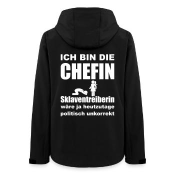 Ich bin die Chefin, Sklaventreiberin - Frauen Recycelte Softshelljacke von Stanley/Stella - Schwarz - Hinten - AI Model Female 172 light (172cm)