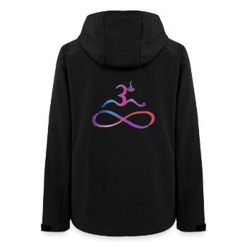 Aum mit Lemniskate helle Kontur - Frauen Recycelte Softshelljacke von Stanley/Stella - Schwarz - Hinten - AI Model Female 172 light (172cm)