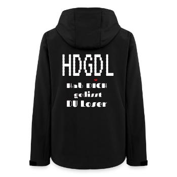 HDGDL Hab dich ganz doll lieb ;) - Frauen Recycelte Softshelljacke von Stanley/Stella - Schwarz - Hinten - AI Model Female 172 light (172cm)