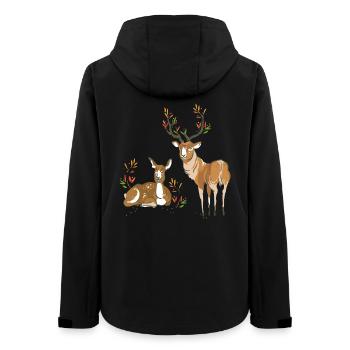 Hirsche - Frauen Recycelte Softshelljacke von Stanley/Stella - Schwarz - Hinten - AI Model Female 172 light (172cm)