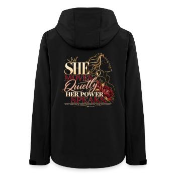 Stille Ambition – ihre Stärke spricht für sich selbst - Frauen Recycelte Softshelljacke von Stanley/Stella - Schwarz - Hinten - AI Model Female 172 light (172cm)