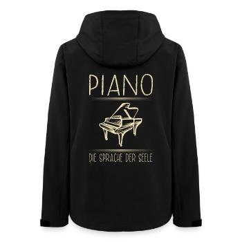 Klavier Pianist Piano Sprache Der Seele Piano - Frauen Recycelte Softshelljacke von Stanley/Stella - Schwarz - Hinten - AI Model Female 172 light (172cm)