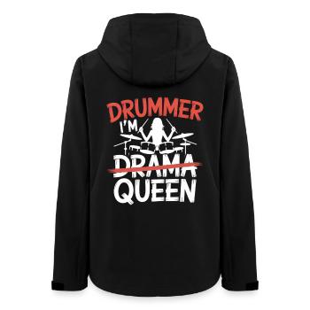 I´m Drummer Queen Drum Set Funny Drummer Girl - Frauen Recycelte Softshelljacke von Stanley/Stella - Schwarz - Hinten - AI Model Female 172 light (172cm)