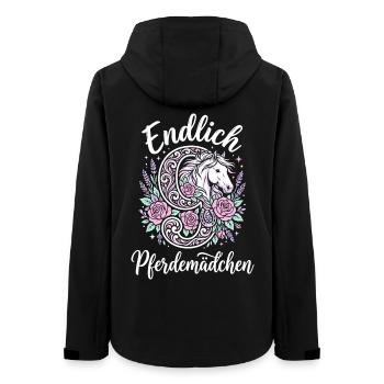 9. Geburtstag Pferdemädchen Endlich 9 Jahre Pferd - Frauen Recycelte Softshelljacke von Stanley/Stella - Schwarz - Hinten - AI Model Female 172 light (172cm)
