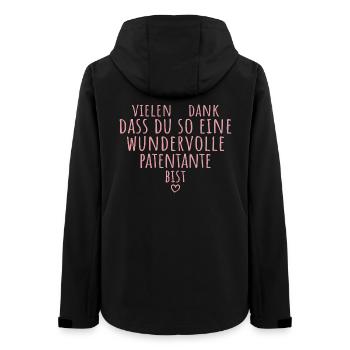 Beste Patentante Herz Dankeschön Tante - Frauen Recycelte Softshelljacke von Stanley/Stella - Schwarz - Hinten - AI Model Female 172 light (172cm)