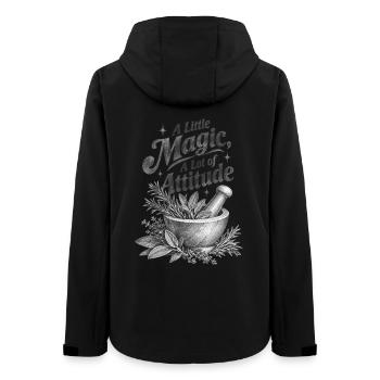 Kleines Zauberrezept, viel Attitüde - Frauen Recycelte Softshelljacke von Stanley/Stella - Schwarz - Hinten - AI Model Female 172 light (172cm)