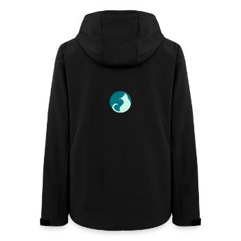 Katze mint petrol - Frauen Recycelte Softshelljacke von Stanley/Stella - Schwarz - Hinten - AI Model Female 172 light (172cm)