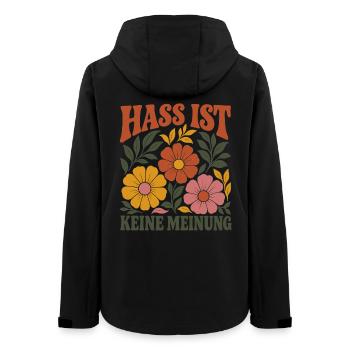 Hass Ist Keine Meinung Vintage Boho Antifa Protest - Frauen Recycelte Softshelljacke von Stanley/Stella - Schwarz - Hinten - AI Model Female 172 light (172cm)