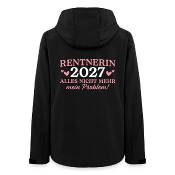 Rente Abschied Kollegin Rentnerin 2027 - Frauen Recycelte Softshelljacke von Stanley/Stella - Schwarz - Hinten - AI Model Female 172 light (172cm)