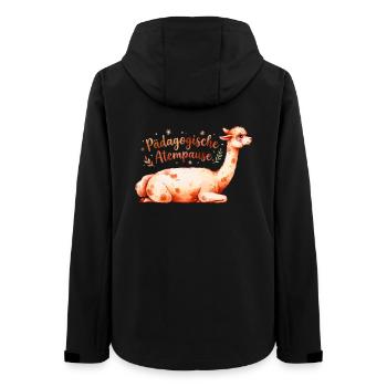 Pädagogische Atempause Alpaka Lehrer Spruch - Frauen Recycelte Softshelljacke von Stanley/Stella - Schwarz - Hinten - AI Model Female 172 light (172cm)