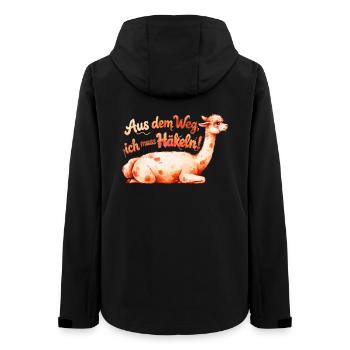 Aus dem Weg ich muss Häkeln Alpaka Geschenk - Frauen Recycelte Softshelljacke von Stanley/Stella - Schwarz - Hinten - AI Model Female 172 light (172cm)