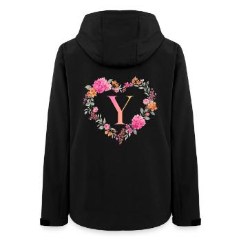 Y Monogramm Blumen Herz personalisierbar - Frauen Recycelte Softshelljacke von Stanley/Stella - Schwarz - Hinten - AI Model Female 172 light (172cm)