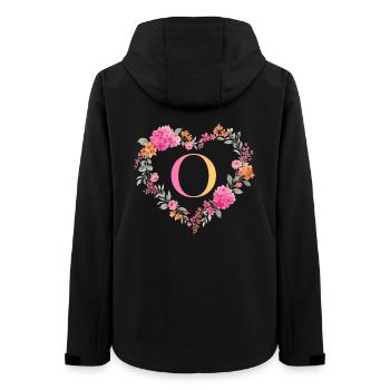 O Monogramm Blumen Herz personalisierbar - Frauen Recycelte Softshelljacke von Stanley/Stella - Schwarz - Hinten - AI Model Female 172 light (172cm)