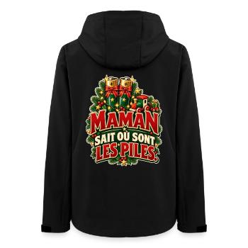 Mama weiß, wo die Batterien sind – Weihnachtshumor - Frauen Recycelte Softshelljacke von Stanley/Stella - Schwarz - Hinten - AI Model Female 172 light (172cm)