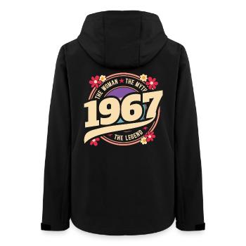 1967 60 Jahre Jubiläum Vintage Woman - Frauen Recycelte Softshelljacke von Stanley/Stella - Schwarz - Hinten - AI Model Female 172 light (172cm)