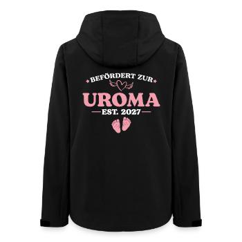 Schwangerschaftsankündigung Befördert Uroma 2027 - Frauen Recycelte Softshelljacke von Stanley/Stella - Schwarz - Hinten - AI Model Female 172 light (172cm)