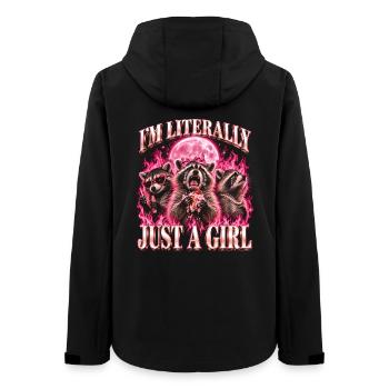Nur ein Mädchen lustiger Waschbär-Müll - Frauen Recycelte Softshelljacke von Stanley/Stella - Schwarz - Hinten - AI Model Female 172 light (172cm)
