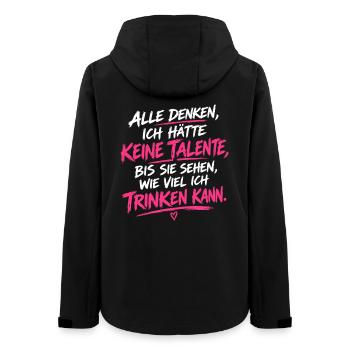Alle denken ich hätte keine Talente bis sie sehen - Frauen Recycelte Softshelljacke von Stanley/Stella - Schwarz - Hinten - AI Model Female 172 light (172cm)