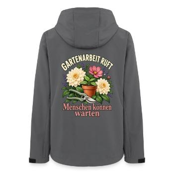 Pflanzenliebhaberin Geschenkidee Gärtnerin - Frauen Recycelte Softshelljacke von Stanley/Stella - Anthrazit - Hinten - AI Model Female 172 light (172cm)