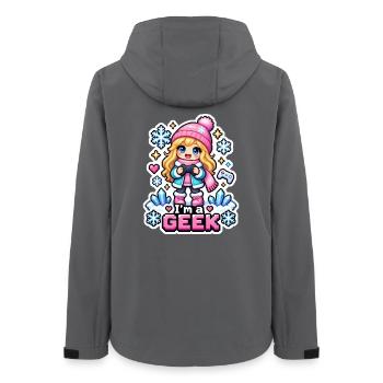 ICH BIN EIN NERD - Kawaii Wintermädchen - Frauen Recycelte Softshelljacke von Stanley/Stella - Anthrazit - Hinten - AI Model Female 172 light (172cm)