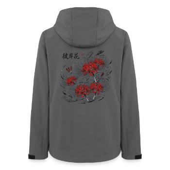 Japanische Black Red Lily - Frauen Recycelte Softshelljacke von Stanley/Stella - Anthrazit - Hinten - AI Model Female 172 light (172cm)