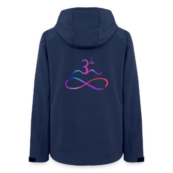 Aum mit Lemniskate dunkle Kontur - Frauen Recycelte Softshelljacke von Stanley/Stella - Navy - Hinten - AI Model Female 172 light (172cm)