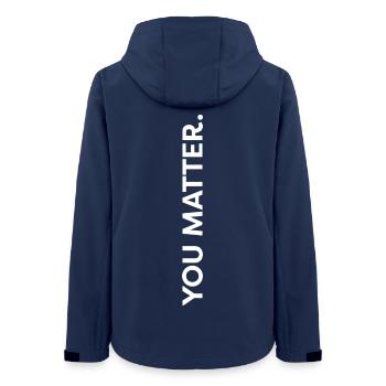 040 // YOU MATTER - Frauen Recycelte Softshelljacke von Stanley/Stella - Navy - Hinten - AI Model Female 172 light (172cm)