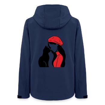 ragazza_con_capelli_neri_maglia_e_basco_rossi_c - Frauen Recycelte Softshelljacke von Stanley/Stella - Navy - Hinten - AI Model Female 172 light (172cm)