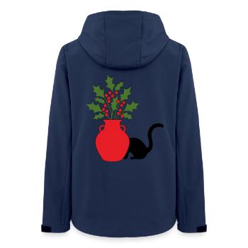 gatto_si_nasconde_dietro_vaso_con_agrifoglio - Frauen Recycelte Softshelljacke von Stanley/Stella - Navy - Hinten - AI Model Female 172 light (172cm)