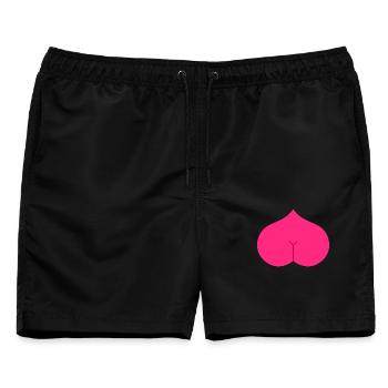 Arsch Herz Popo - Männer Badeshorts - Schwarz - Vorne - AI Model Male 178 light (178cm)