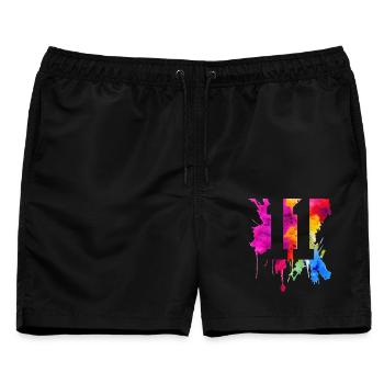 11 JAHRE 11. GEBURTSTAG - Männer Badeshorts - Schwarz - Vorne - AI Model Male 178 light (178cm)