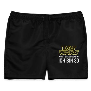 30. Geburtstag Das wars mit der Jugend - Männer Badeshorts - Schwarz - Vorne - AI Model Male 178 light (178cm)