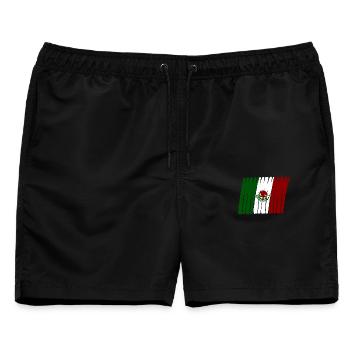 Mexiko Flag Flagge painted gemalt - Männer Badeshorts - Schwarz - Vorne - AI Model Male 178 light (178cm)