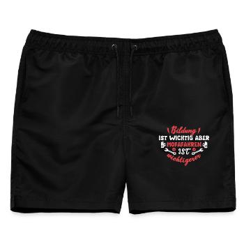 Mofa Moped Mofafahrer Mopedfahrer Motorroller - Männer Badeshorts - Schwarz - Vorne - AI Model Male 178 light (178cm)