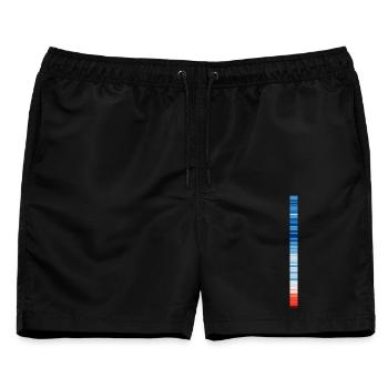 Warming Stripes | Scientists for Future - Männer Badeshorts - Schwarz - Vorne - AI Model Male 178 light (178cm)