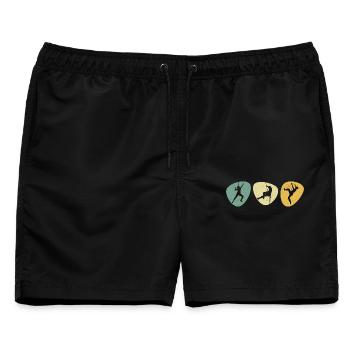 Klettern Kletterer Kletterhalle Boulder Bouldern - Männer Badeshorts - Schwarz - Vorne - AI Model Male 178 light (178cm)