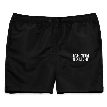 Veranstaltungstechnik Ton Nix Licht - Männer Badeshorts - Schwarz - Vorne - AI Model Male 178 light (178cm)