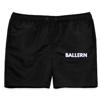 Ballern Techno Rave Raver - Männer Badeshorts - Schwarz - Vorne - AI Model Male 178 light (178cm)