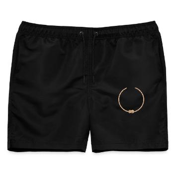 Kordel mit 1 Knoten - Männer Badeshorts - Schwarz - Vorne - AI Model Male 178 light (178cm)