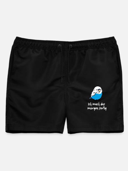 schlafenderwelliweiss - Männer Badeshorts - Schwarz