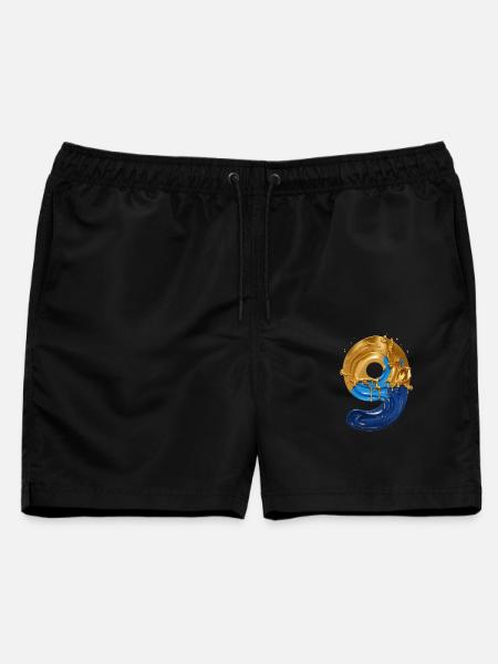 NR. 9 NUMMER 9 COOL 9. GEBURTSTAG - Männer Badeshorts - Schwarz