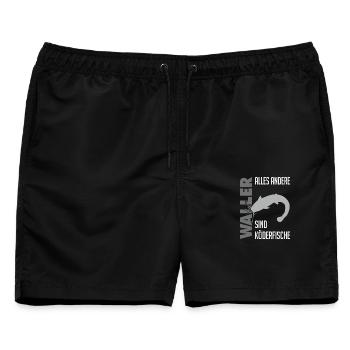 Wels fischen Kampf mit dem starken Wels - Männer Badeshorts - Schwarz - Vorne - AI Model Male 178 light (178cm)