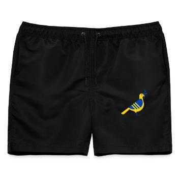 UKRAINE FRIEDENSTAUBE - Männer Badeshorts - Schwarz - Vorne - AI Model Male 178 light (178cm)